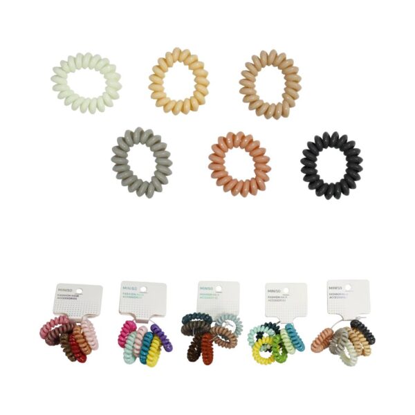 4.0 Colored Spiral Hair Ties (6pcs)