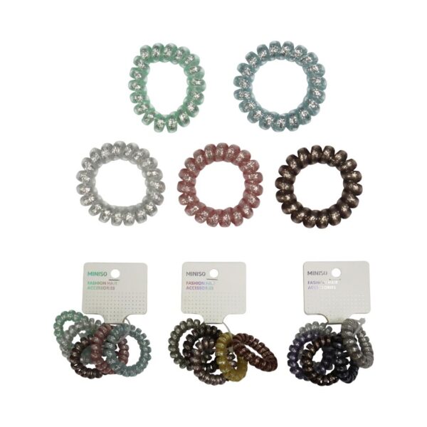 4.5 Colored Spiral Hair Ties (5pcs)